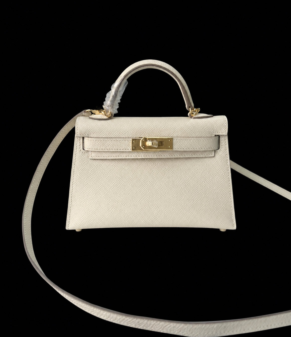 Bolso Mini Blanco con Herrajes Dorados
