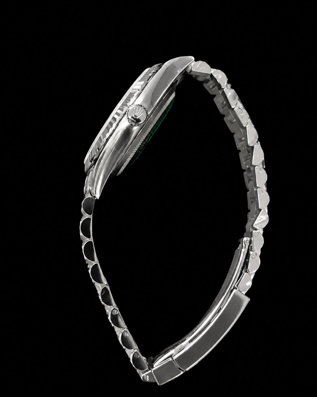 Day Date plateado con esfera verde