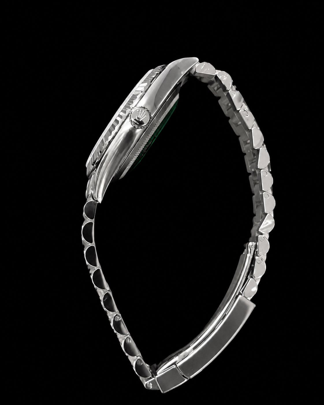 Day Date plateado con esfera verde