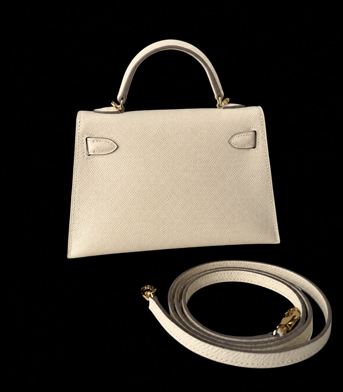 Bolso Mini Blanco con Herrajes Dorados