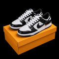 Dunk Low en blanco y negro con acabado brillante