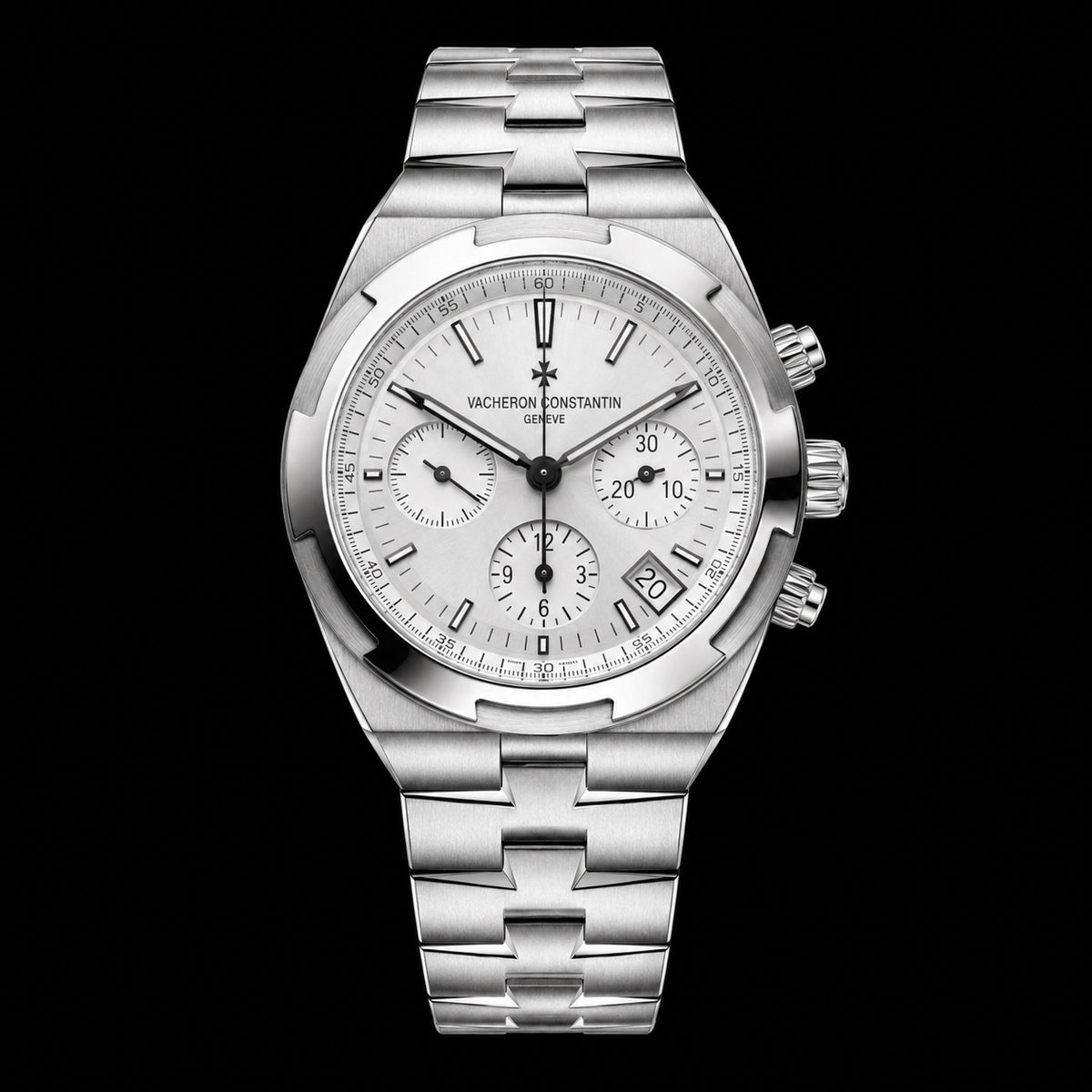 Overseas Chronograph – Elegancia plateada