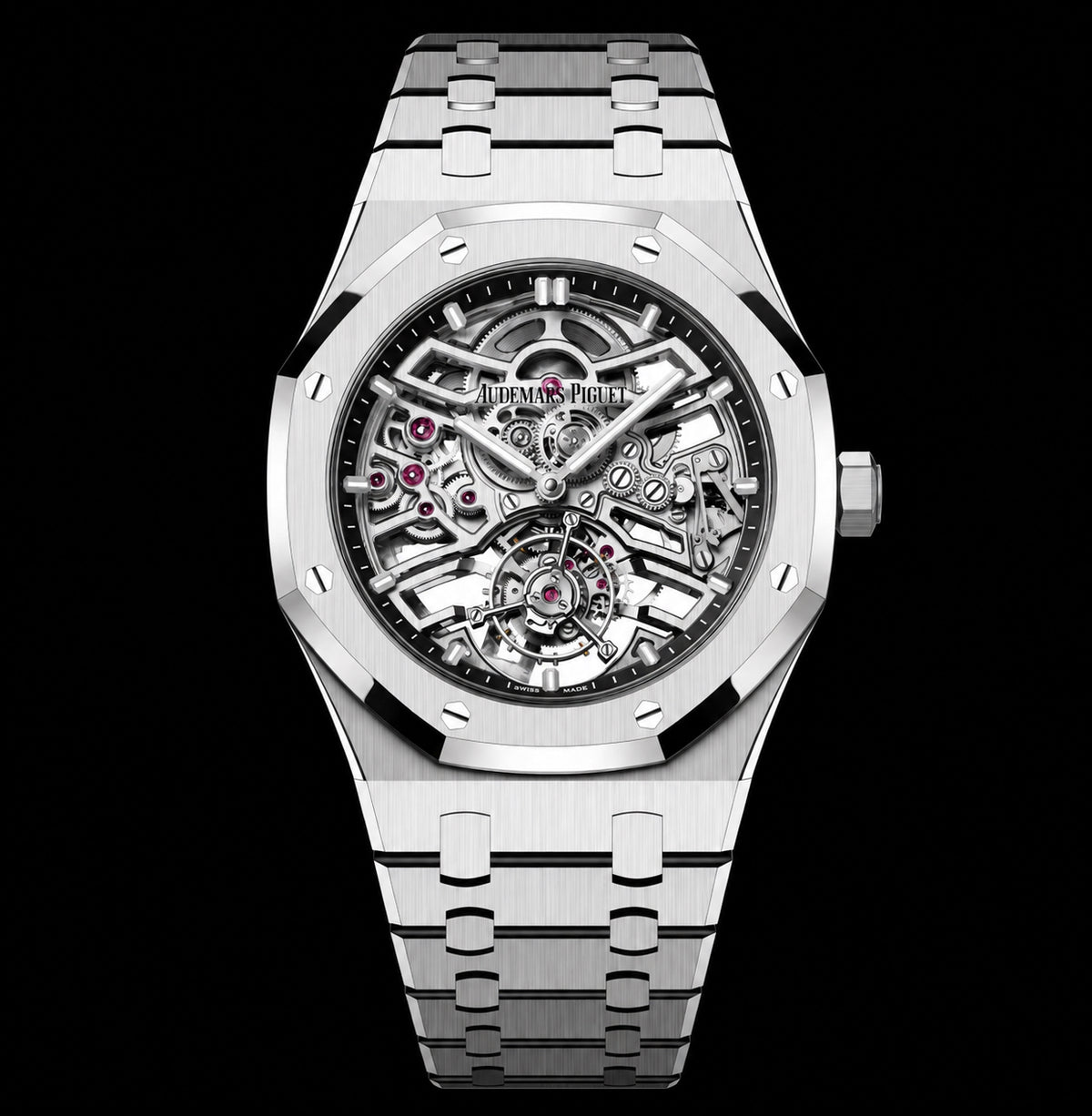 Royal Oak Tourbillon Esqueletizado Negro y Plateado