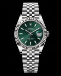 Day Date plateado con esfera verde