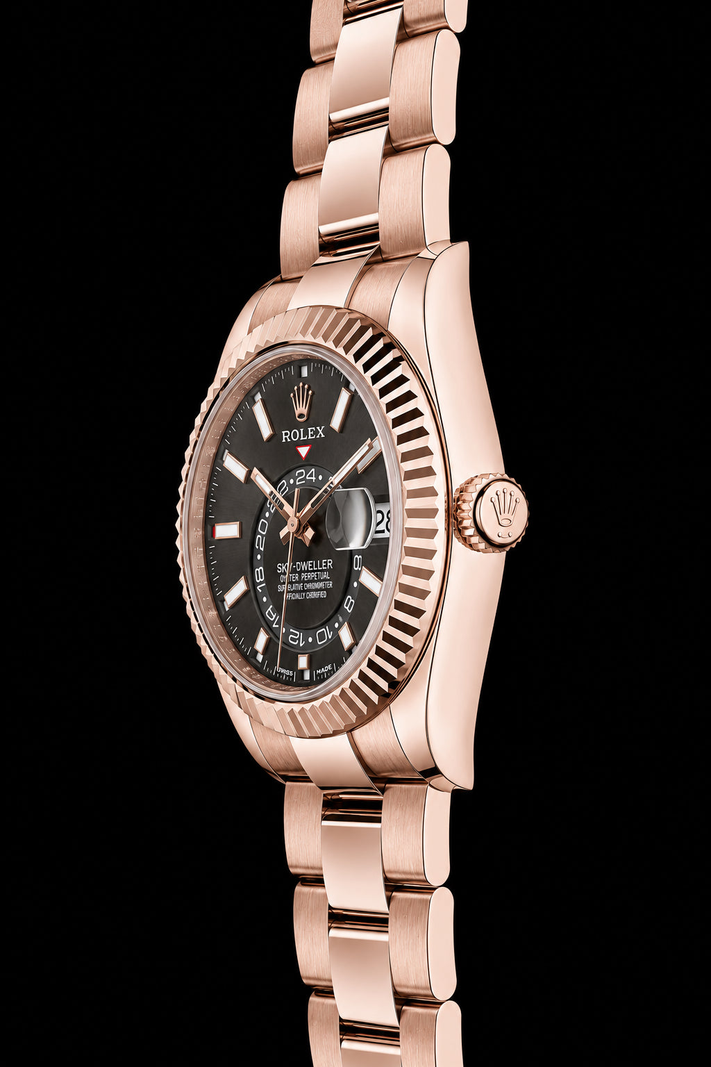 Sky-Dweller Oro Rosa con Esfera Blanca