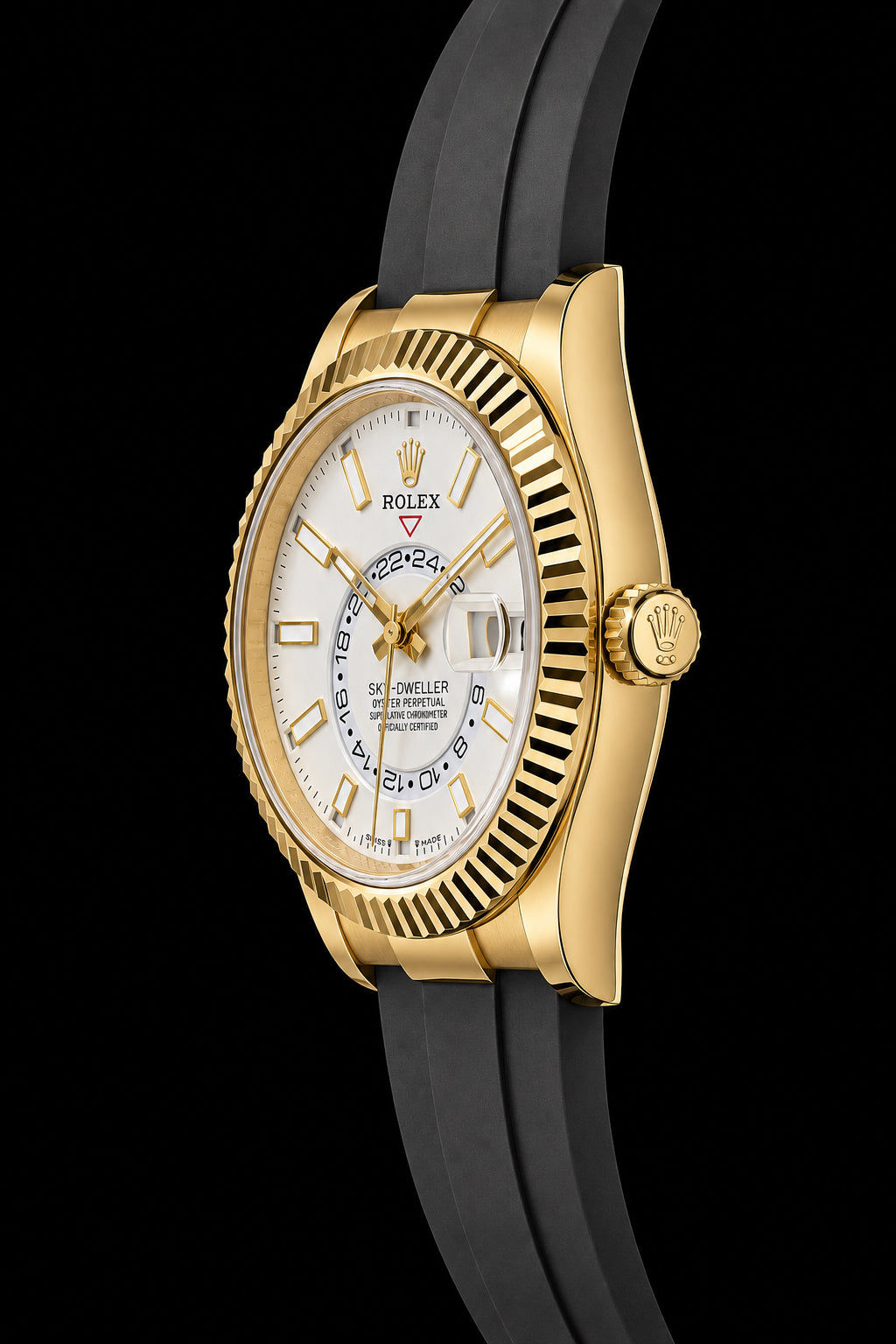 Sky-Dweller Dorado con Correa Negra