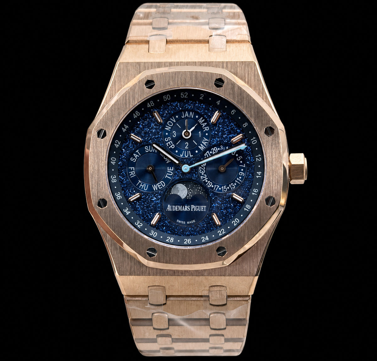Royal Oak Calendario Perpetuo Oro Rosa y Azul Estelar