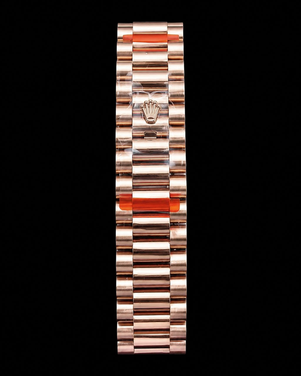 Day Date en color oro rosado con esfera blanca y detalles brillantes