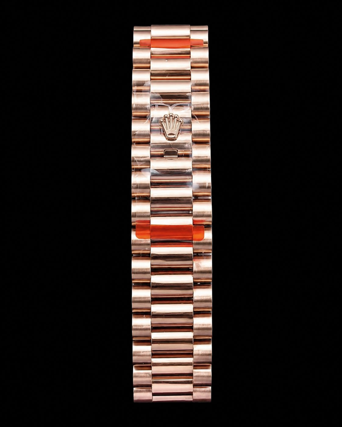 Day Date en color oro rosado con esfera blanca y detalles brillantes