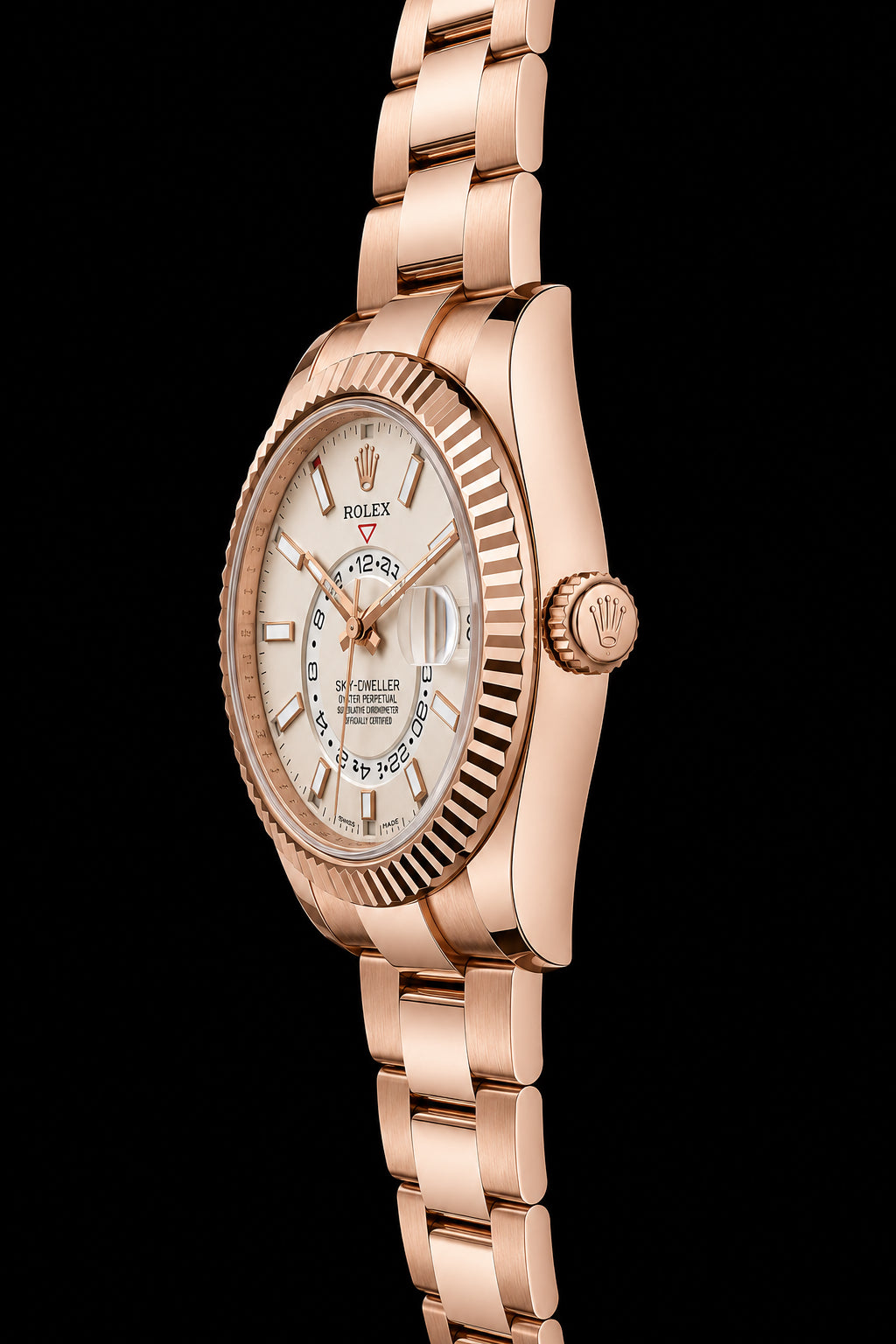 Sky-Dweller Oro Rosa con Esfera Blanca