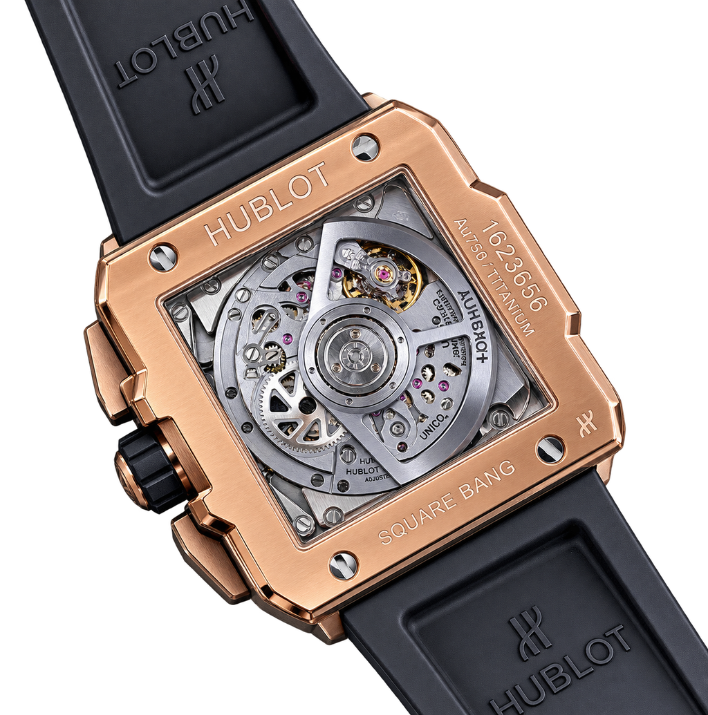Reloj cronógrafo automático esqueletado de lujo.