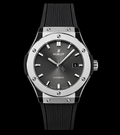 Reloj automático de lujo con esfera antracita y correa de caucho