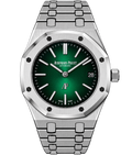 Reloj automático de lujo con esfera verde soleada