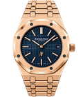 Reloj automático de lujo con esfera azul texturizada