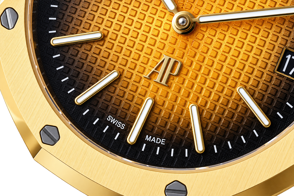 Reloj automático de lujo con esfera degradada.