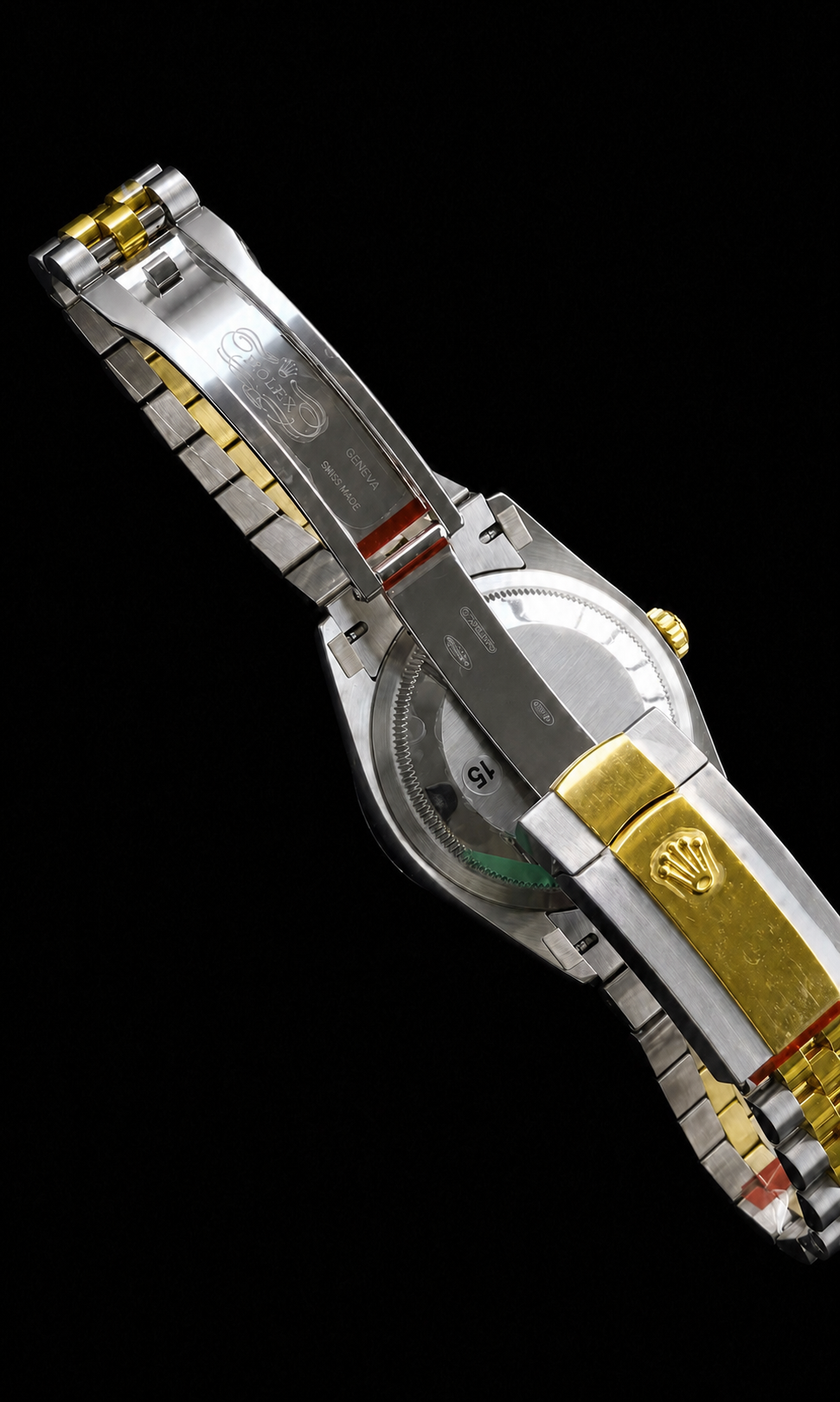 GMT bicolor — Bisel negro y detalles dorados