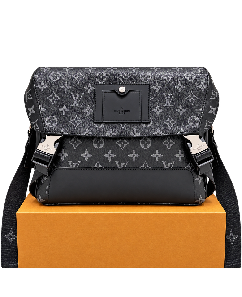 Bandolera Messenger Monogram Negro — Estructura y Carácter