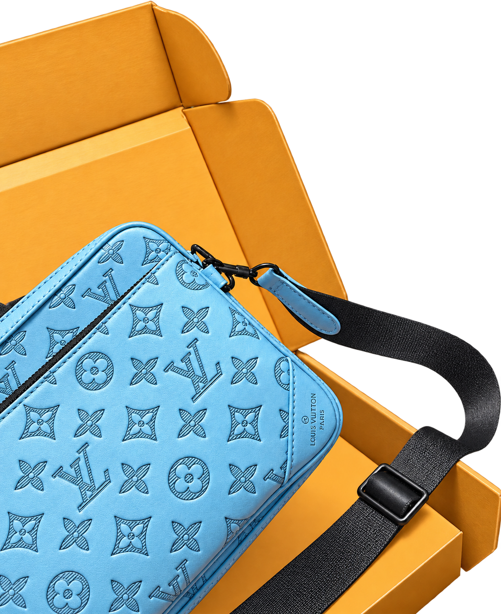 Bandolera Bicolor Azul con Colgante a Juego — Set Completo