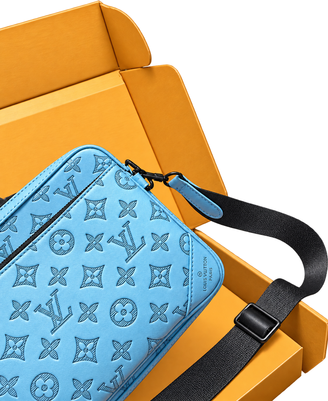 Bandolera Bicolor Azul con Colgante a Juego — Set Completo