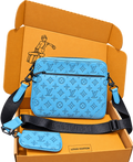 Bandolera Bicolor Azul con Colgante a Juego — Set Completo