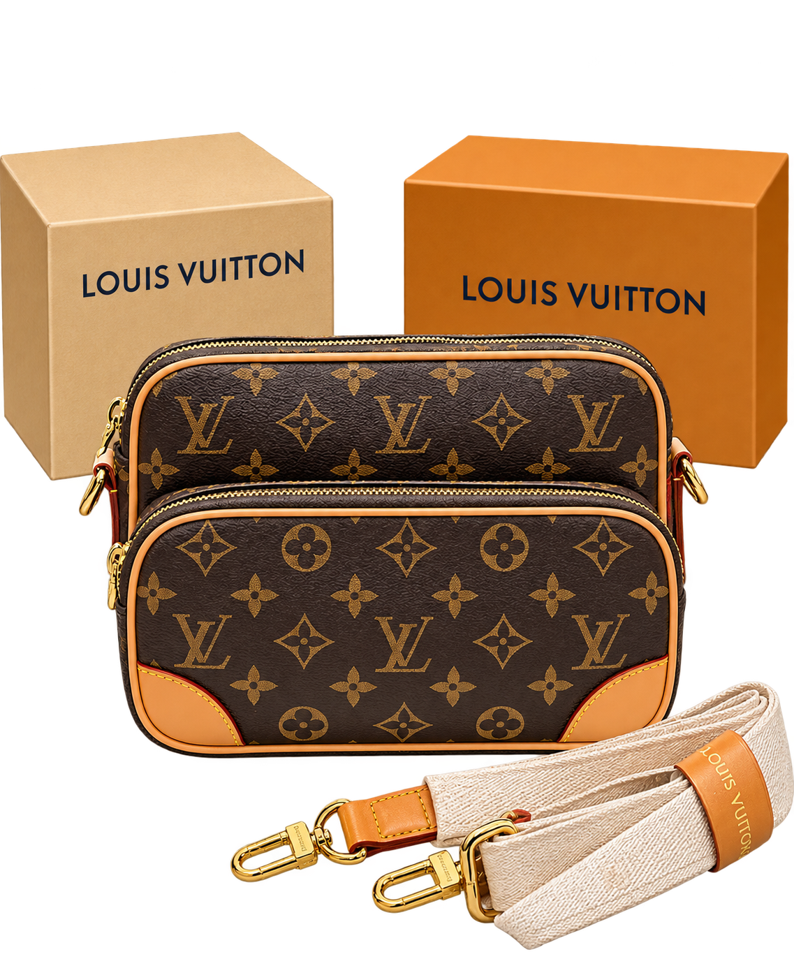 Bolso Bandolera Doble Compartimento Monogram — Clásico Reinventado