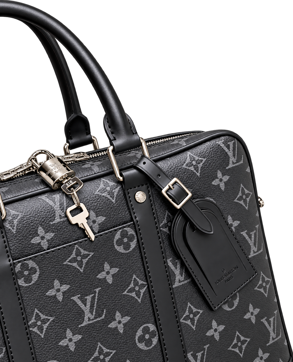Maletín Porta Documentos Monogram Gris/Negro — Estilo Ejecutivo