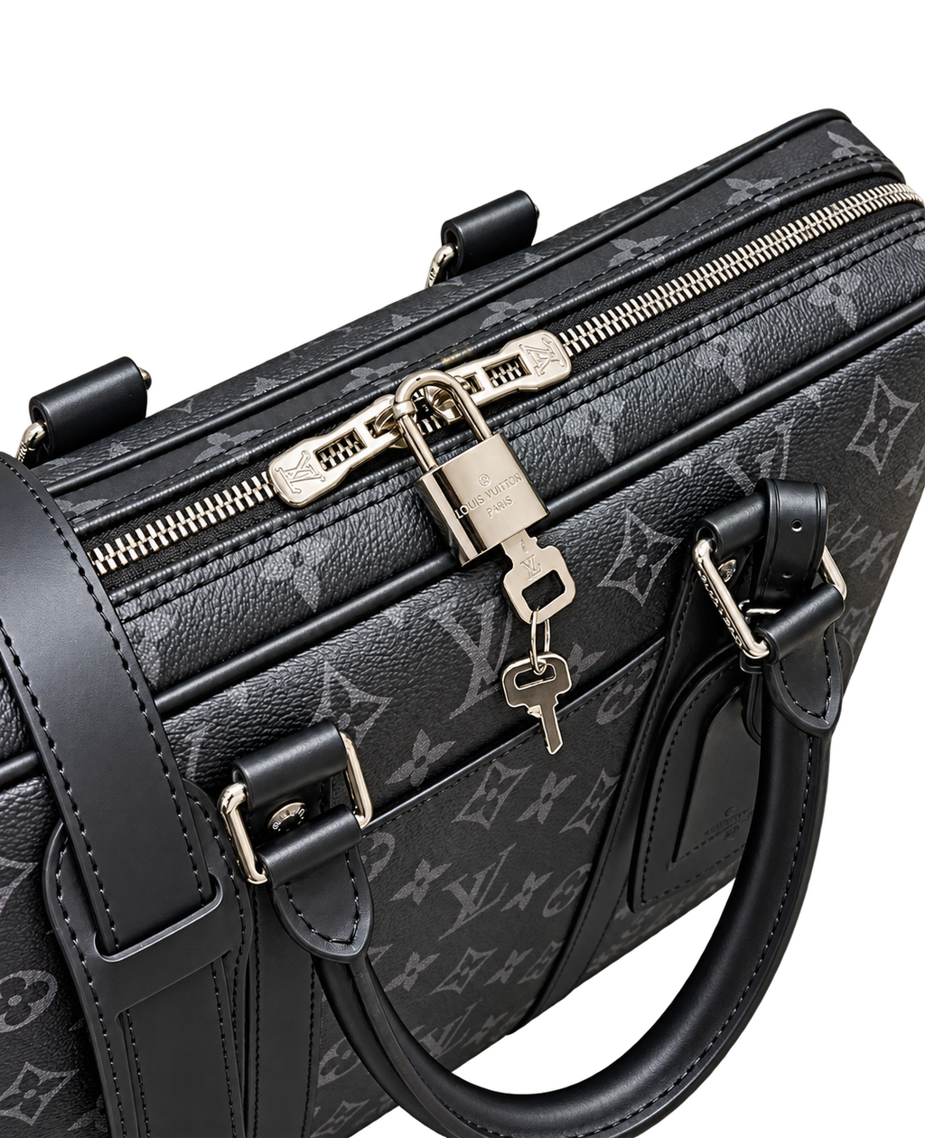 Maletín Porta Documentos Monogram Gris/Negro — Estilo Ejecutivo
