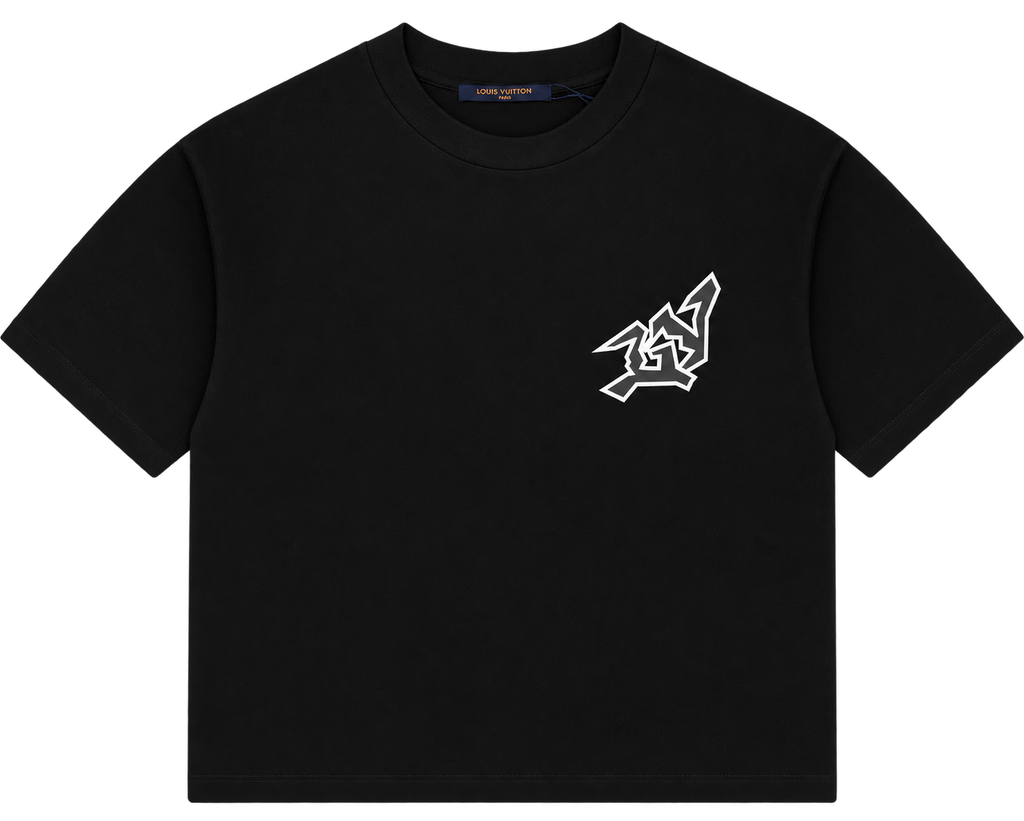 Camiseta Oversize Negra con Estampado Gráfico — Calidad Premium