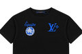 Camiseta Oversize Negra con Doble Bordado "Équipe" Azul — Calidad Premium