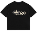 Camiseta Oversize Negra con Print Cristalizado "Jewel Monogram" — Calidad Premium