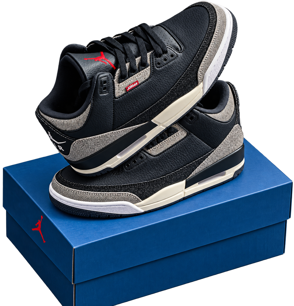 Silueta icónica Retro 4 en negro y gris elefante