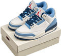 Silueta clásica Retro 4 en blanco roto y azul denim