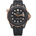 Reloj Diver Negro Cerámico & Oro Rosa — Edición Profesional