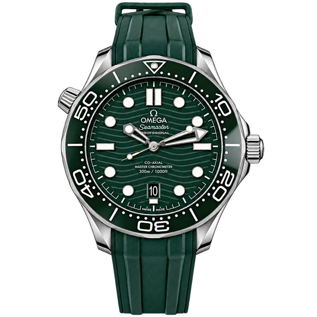 Reloj Diver Verde Total — Correa de Caucho Deportiva