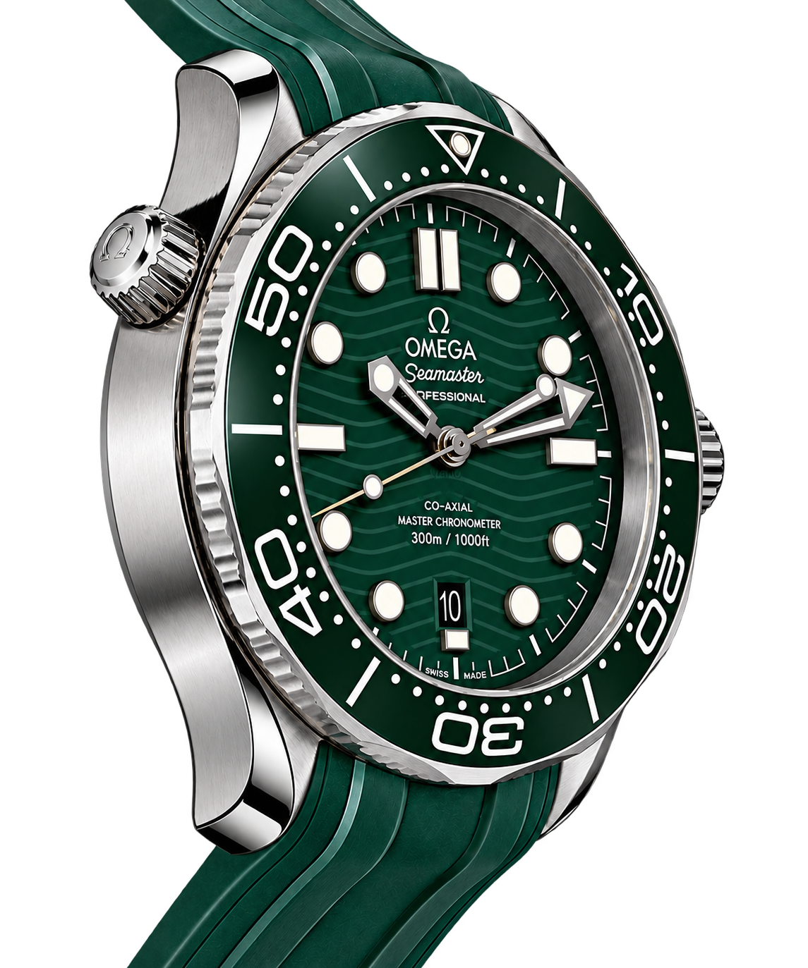 Reloj Diver Verde Total — Correa de Caucho Deportiva