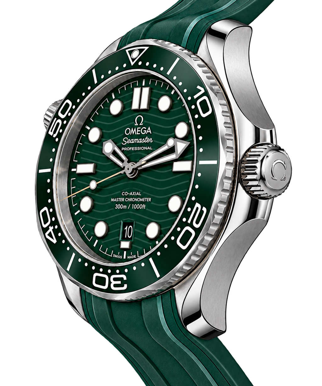 Reloj Diver Verde Total — Correa de Caucho Deportiva