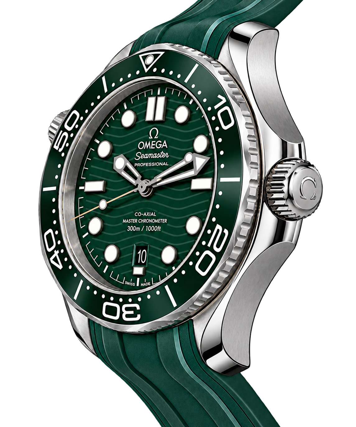 Reloj Diver Verde Total — Correa de Caucho Deportiva