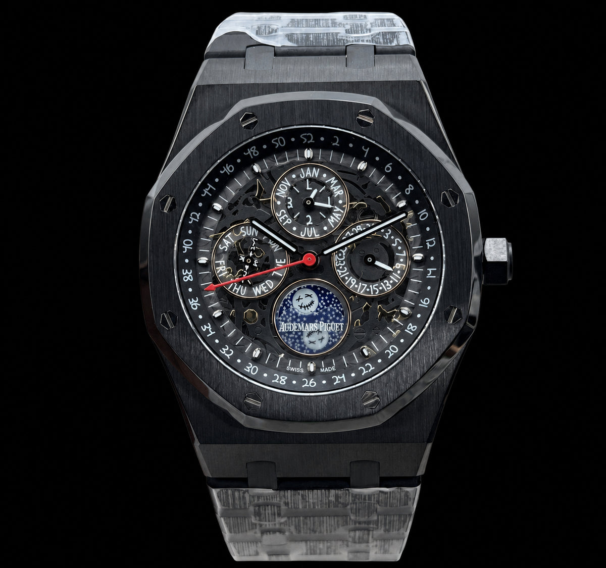 Royal Oak Esqueletizado Calendario Perpetuo Negro