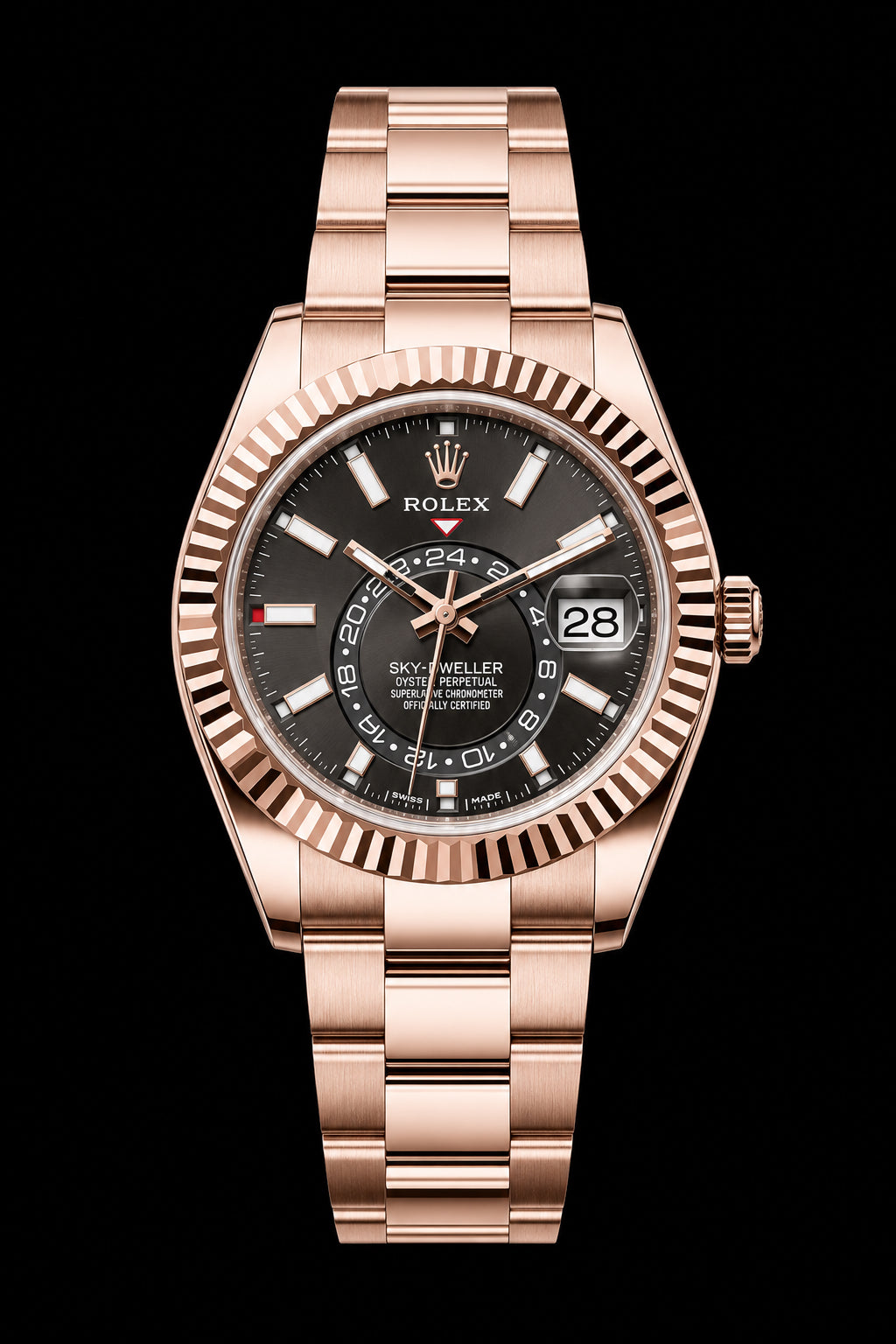 Sky-Dweller Oro Rosa con Esfera Blanca