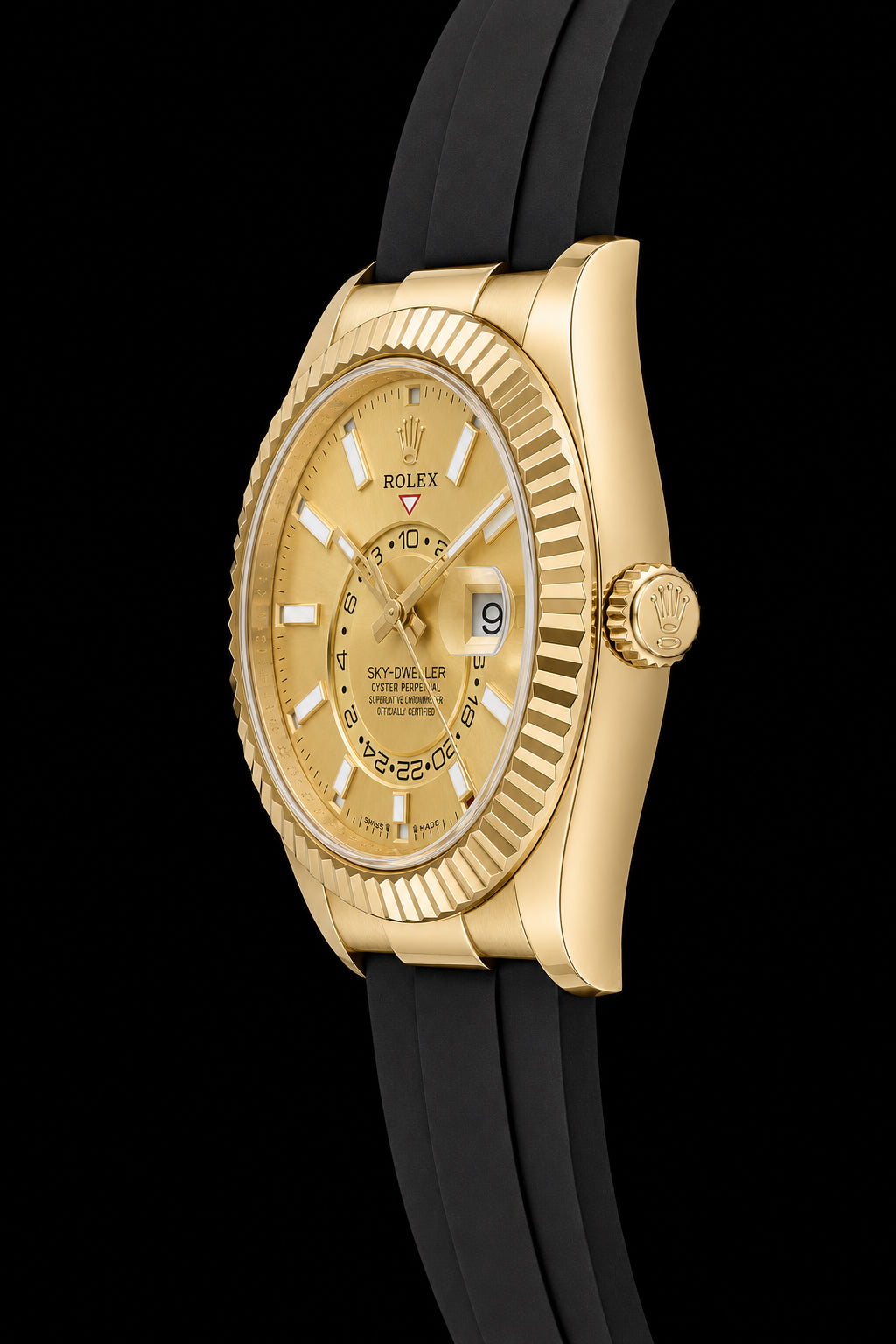 Sky-Dweller Dorado con Correa Negra