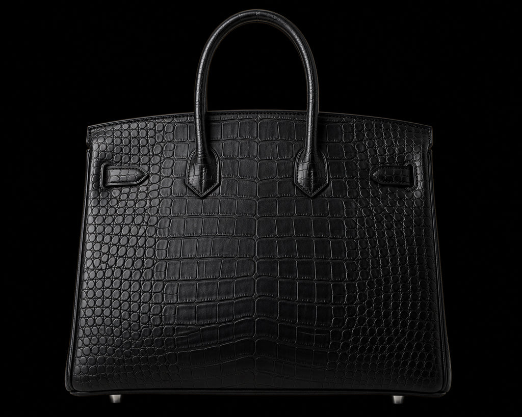 Bolso de Mano Negro Efecto Cocodrilo