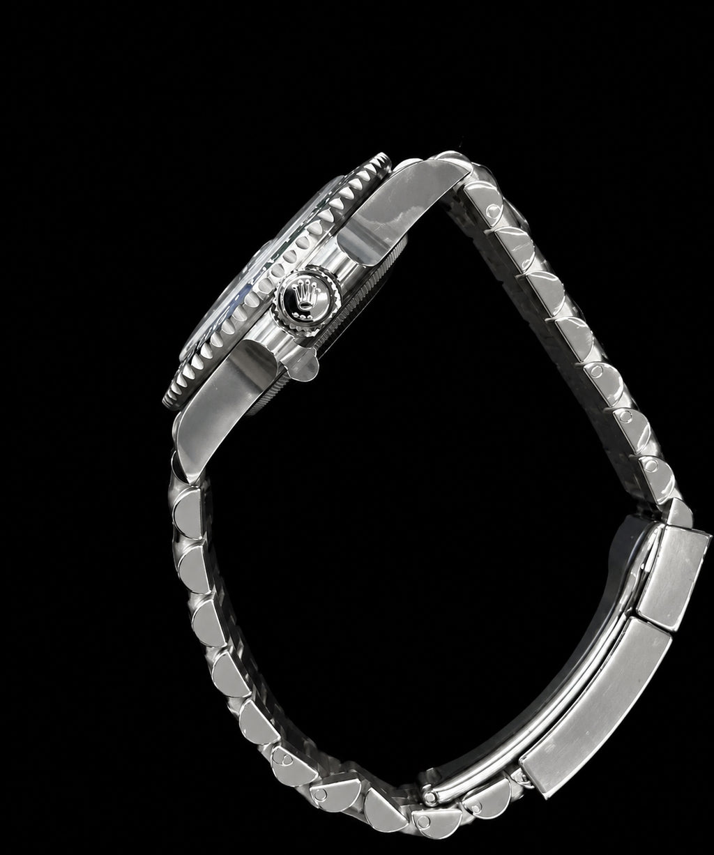 GMT — Bisel verde y negro con brazalete plateado
