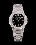 Rolex Nautilus plateado con esfera negra