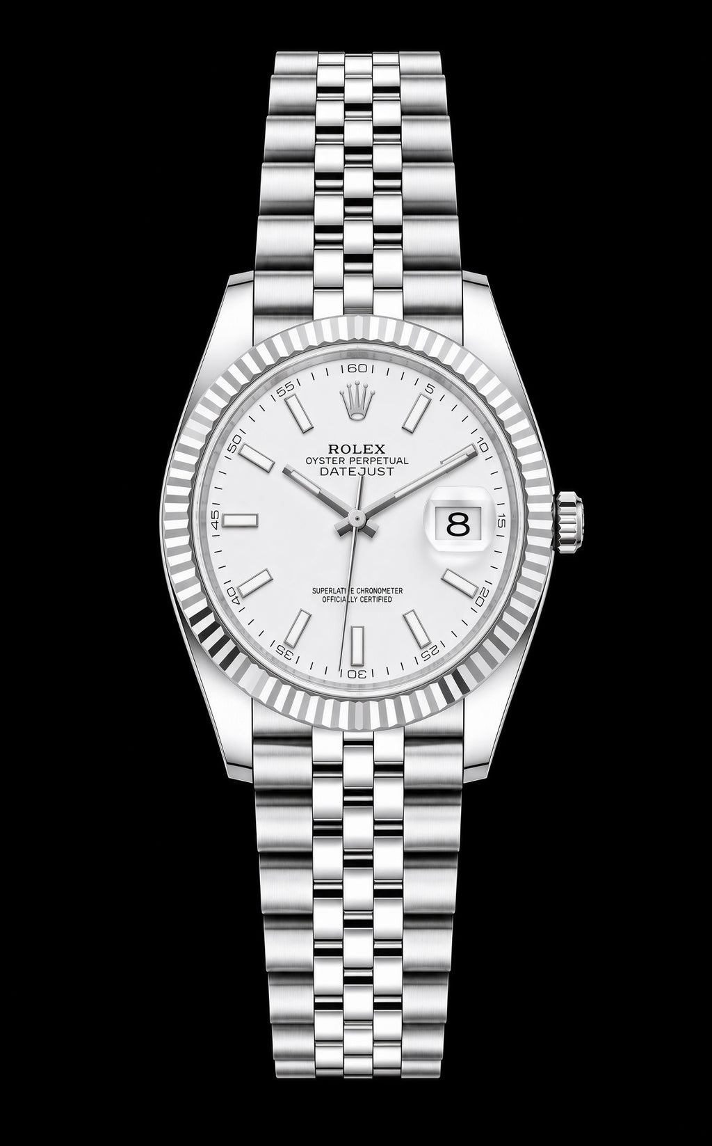 Day Just plateado con esfera blanca