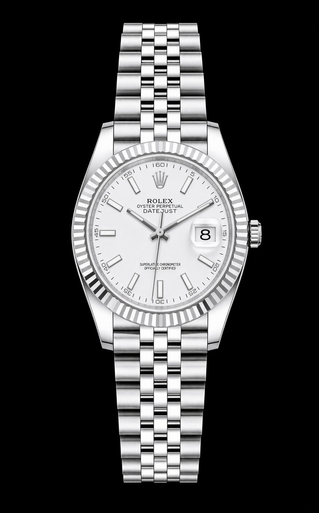 Day Just plateado con esfera blanca