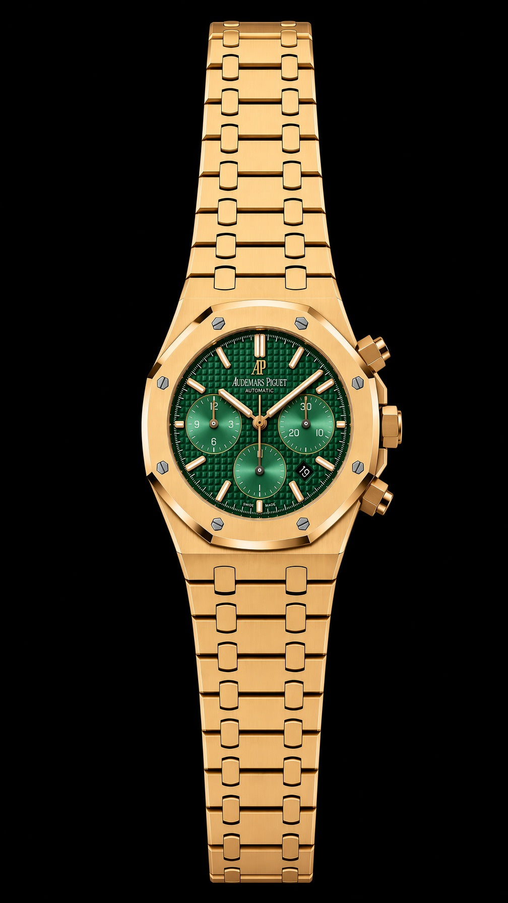 AP Royal Style Chronograph – Gold & Emerald Green