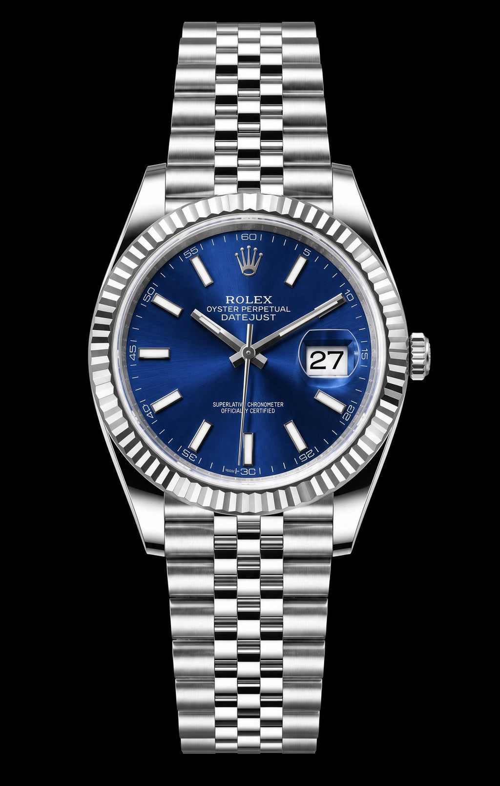 Day Just plateado con esfera azul