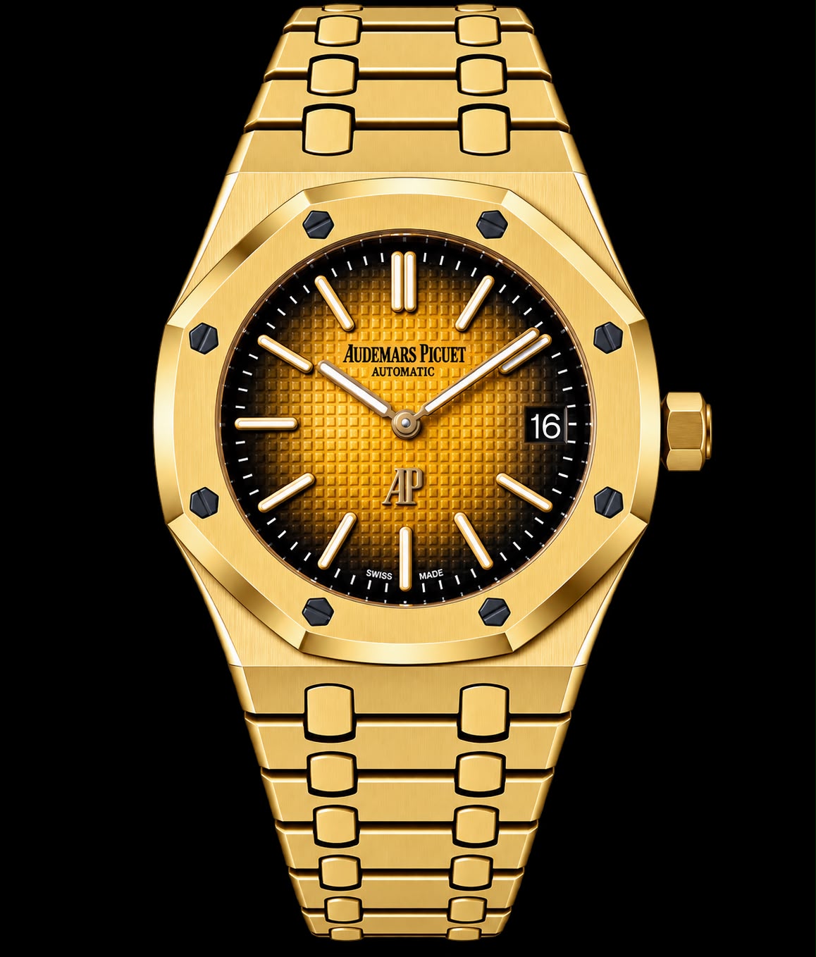 Reloj automático de lujo con esfera degradada.